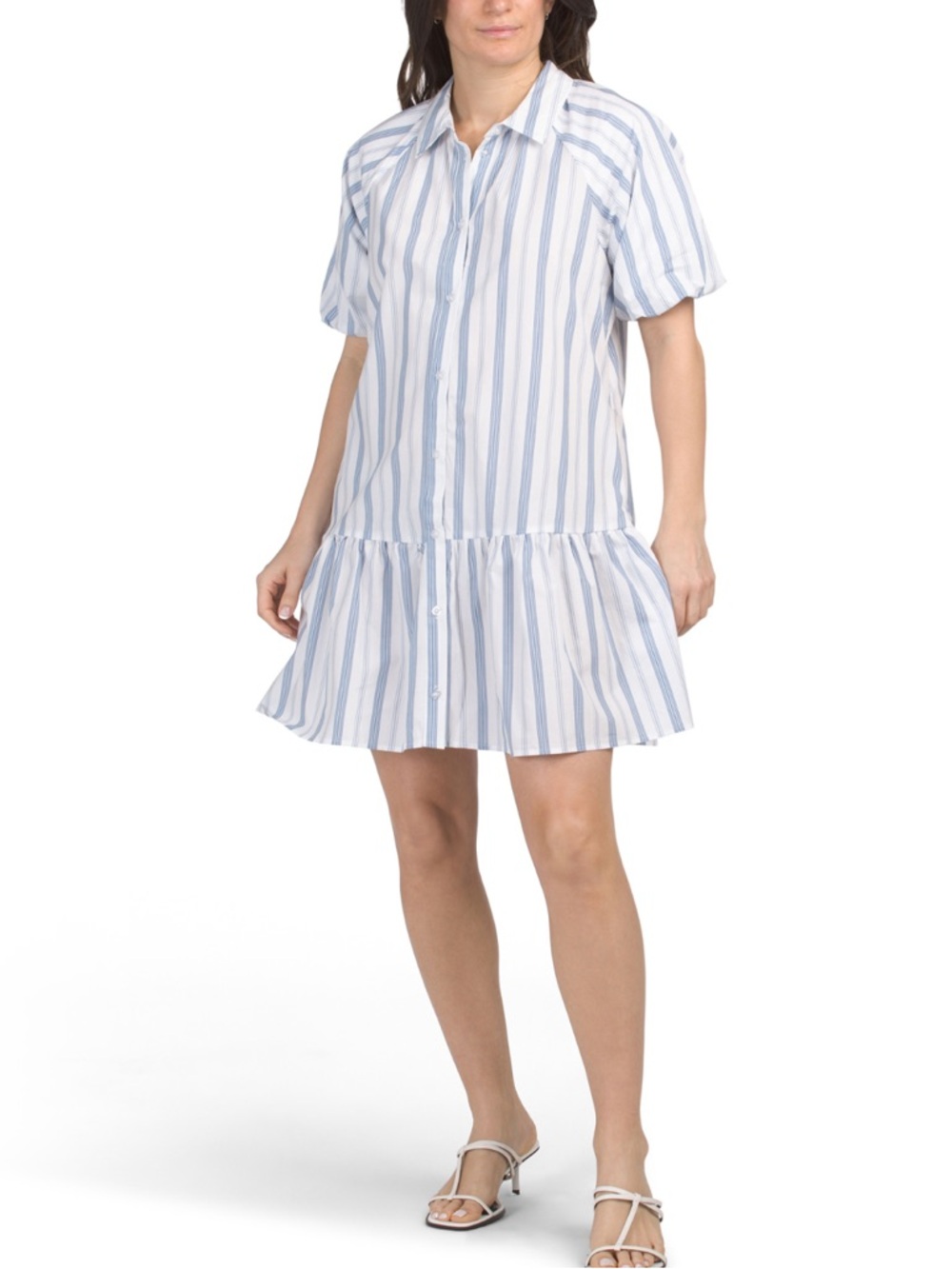 ELLEN TRACY
Button Front Raglan Sleeve Mini Dress